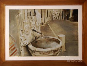 Dipinto "Entrando ad Asolo", di Antonio Sgarbossa