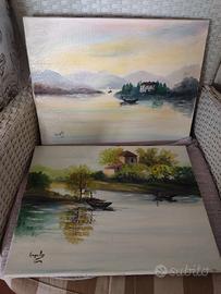 coppia quadri ad acquerello 