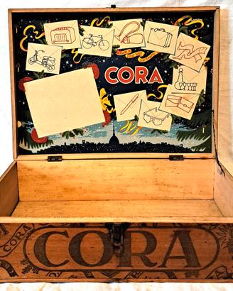Cassetta Liquori Cora  Natale Anni 70 Legno vuota
