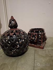 porta candele o incenso in ceramica