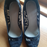 Scarpe pizzo tacco 10 nere numero 39