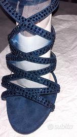 sandali nuovi, blu, n.41 tacco 11 cm