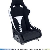 Sedile sportivo fisso in tessuto con inserti grigi