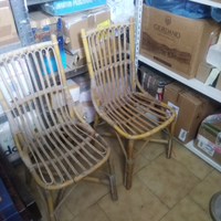 Coppia sedie in vimini vintage