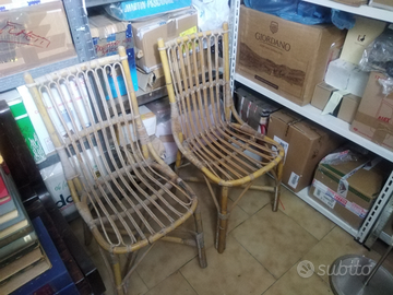 Coppia sedie in vimini vintage