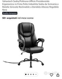 NUOVA Poltrona Ufficio Ergonomica in finta pelle