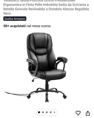 NUOVA Poltrona Ufficio Ergonomica in finta pelle