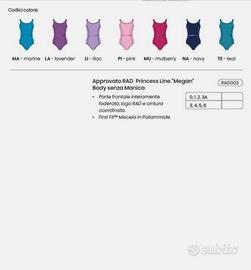 Abbigliamento danza classica Royal Academy ofDance