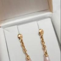 Orecchini oro 18kt con corallo rosa 