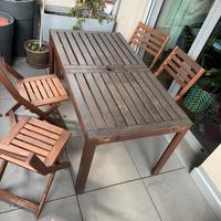 Tavolo Ikea legno allungabile 6 sedie giardino