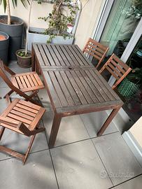 Tavolo Ikea legno allungabile 6 sedie giardino