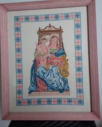 quadro ricamato a punto croce