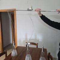 Lampadario a sospensione con campane in vetro led