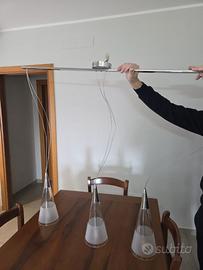 Lampadario a sospensione con campane in vetro led