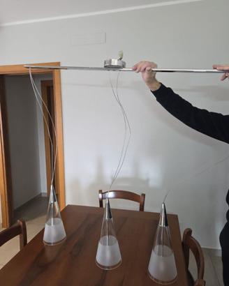 Lampadario a sospensione con campane in vetro led