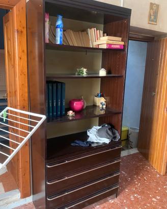Libreria Scaffale Legno con Cassetti L88 p42 h205