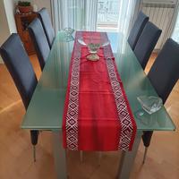 tavolo in vetro temperato sei sedie 