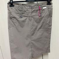 Gonna M color tortora/ beige gessata leggera PDK