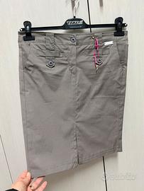 Gonna M color tortora/ beige gessata leggera PDK