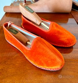 Friulane Scarpe Velluto Arancione Le Papù