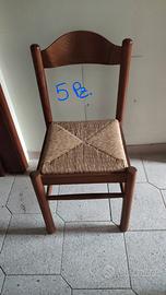 5pz Sedie in legno massiccio
