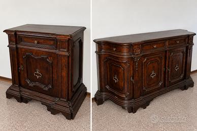 Coppia mobili vintage in legno – credenza + mobile