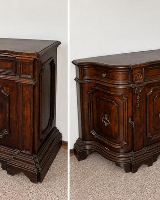 Coppia mobili vintage in legno – credenza + mobile