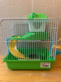 Gabbia per criceti a due piani verde
