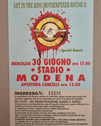 Biglietto concerto Guns n roses vintage