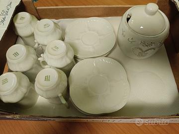 Kit di 6 tazzine GIRAUD LIMOGES + zuccheriera