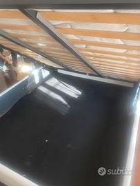 Letto contenitore ecopelle bianco  160x190