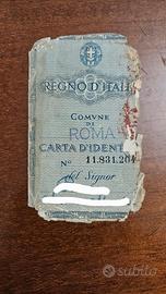 Carta D'identità REGNO D'ITALIA COMUNE DI ROMA '45