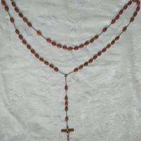 Grande rosario vintage da parete in legno