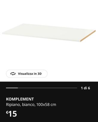 5 Mensole interne x Armadio ikea Pax Bianche