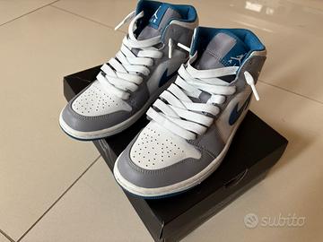 Jordan Mid 1 Bianche/Blu Donna Tg 40 Origin. Nuove