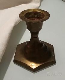 portacandela antico in ottone