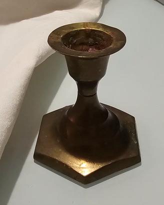 portacandela antico in ottone
