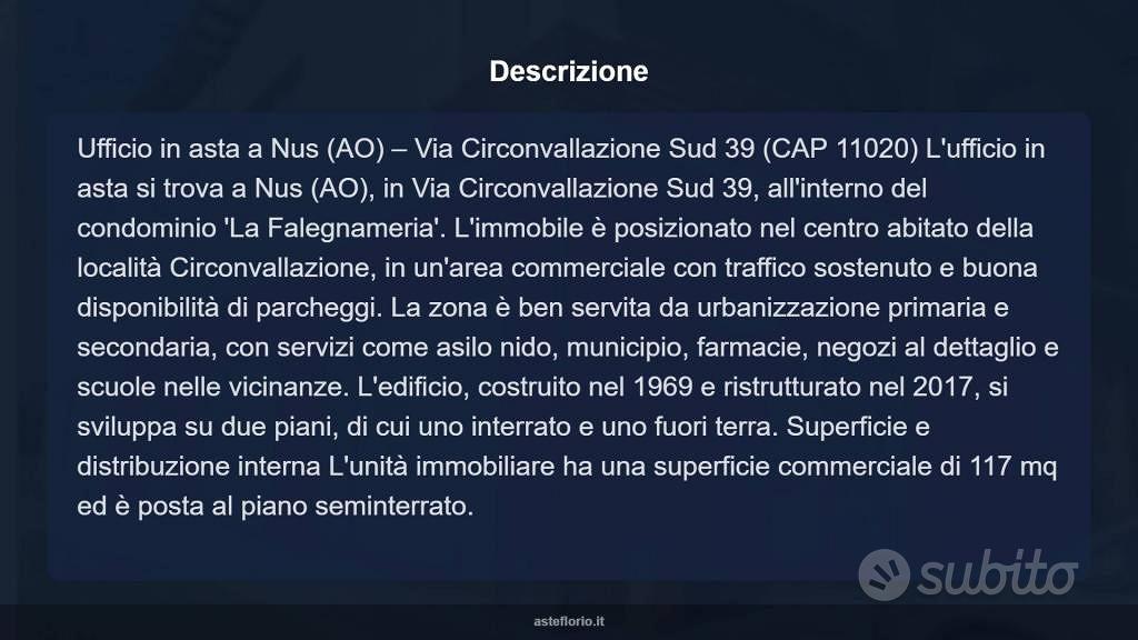 Immobile in asta di 117 m² a Nus - Vista 4