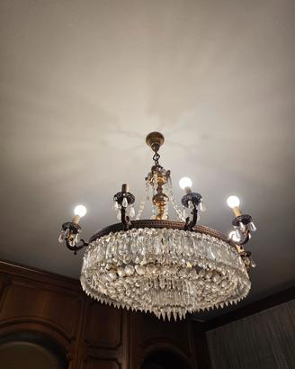 Lampadario vintage in cristallo