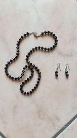 Set parure nera elegante – collana + orecchini