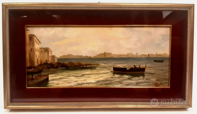 RENATO PRESCIUTTI Roma 1902 olio  MARINA BARCHE