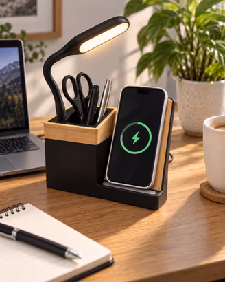 Supporto ricarica wireless organizer ufficio