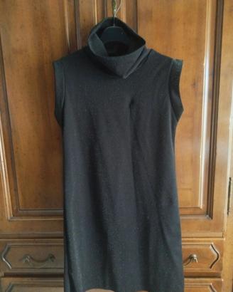 Abito nero glitterato Made in Italy- Perida