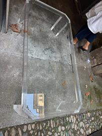 Tavolino da salotto in plexiglas e vetro