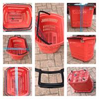 carrello in plastica con 4 ruote e 2 maniglioni
