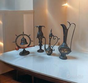 set ornamenti in ottone brunito vintage