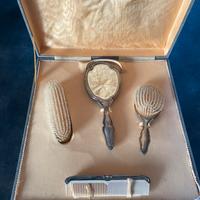 Set da toilette vintage in argento 800 completo