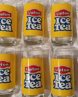 lotto di 6 Bicchieri Vintage Lipton Ice Tea 
