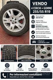 4 CERCHI IN LEGA LAND ROVER + 4 GOMME 255/55