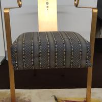 Poltroncina ferro battuto foglia oro antico